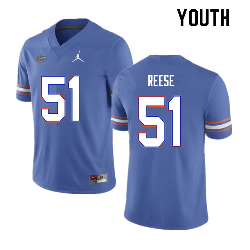 Youth #51 Stewart Reese Florida Gators College Football Jerseys Sale-Blue